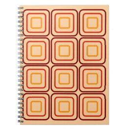 Caderno Espiral 70s square pattern