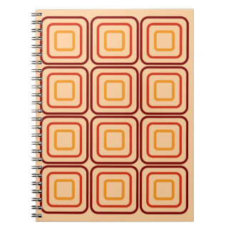 Caderno Espiral 70s square pattern