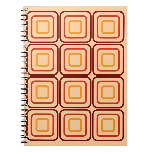 Caderno Espiral 70s square pattern (Frente)