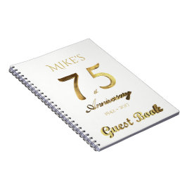 Caderno Espiral 75th Aniversário 75 do partido anos de ouro do