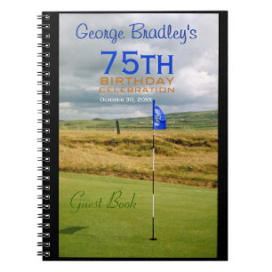 Caderno Espiral 75th Livro de hóspedes do golfe da celebração d