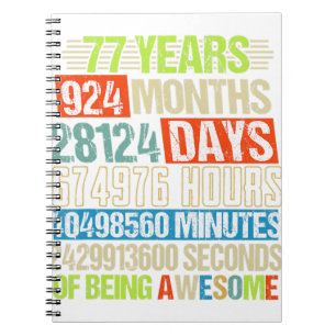 Caderno Espiral 77. º Aniversário Oferece Engraçado Contagem Inúti