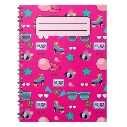 Caderno Espiral 80s Costume Vibrant pink Retro culture pop