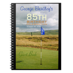 Caderno Espiral 85th Livro de hóspedes do golfe da celebração d