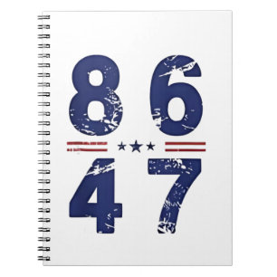 Caderno Espiral 86 47 Anti Trump 8647 Estilo de Vintagem Retroativ