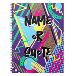 Caderno Espiral 90 anos 90 - Padrão Geométrico Roxo 90