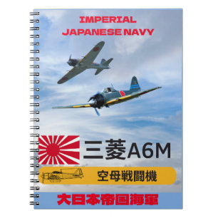 CADERNO ESPIRAL A6M MITSUBISHI "ZERO" FIGURA QUADRÃO