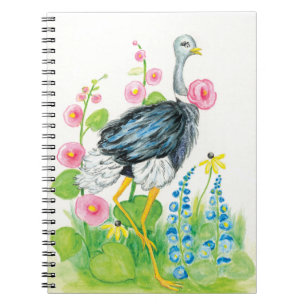 Caderno Espiral A aguarela da avestruz aumentou