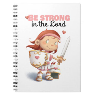Caderno Espiral A armadura do verso da bíblia do deus caçoa o