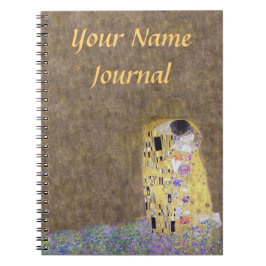 Caderno Espiral A arte personalizada beijo Nouveau de Klimt