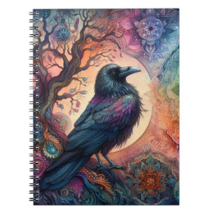 Caderno Espiral A Árvore Crow da Vida Mandala Pagan