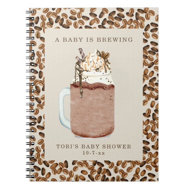 Caderno Espiral A Baby Is Brewing Iced Coffee Baby Shower Guest (Frente)