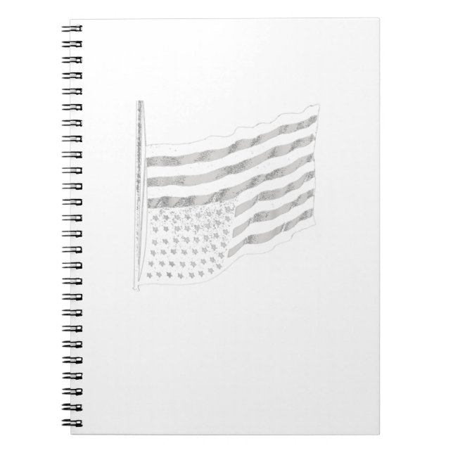 Caderno Espiral A bandeira americana se afunda de cabeça para baix (Frente)