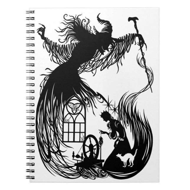 Caderno Espiral A Bela Adormecida & a Bruxa Má (Frente)