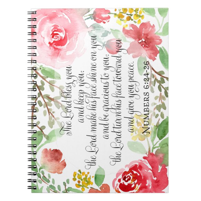 Caderno Espiral A bênção | Arte Escritural | Números 6:24-26 (Frente)