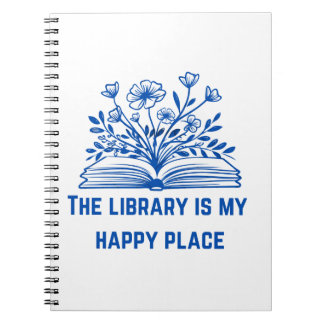 Caderno Espiral A biblioteca é o meu lugar feliz - inspirador