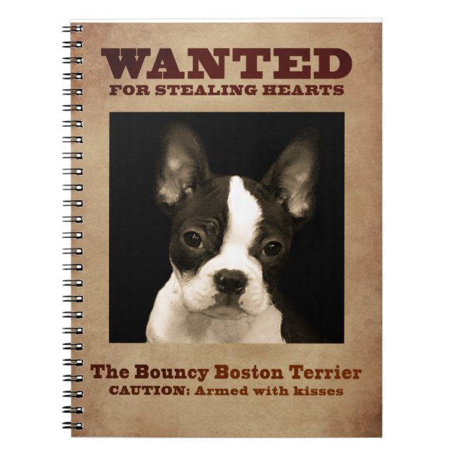 Caderno Espiral A Boston Bouncy Terrier (Frente)