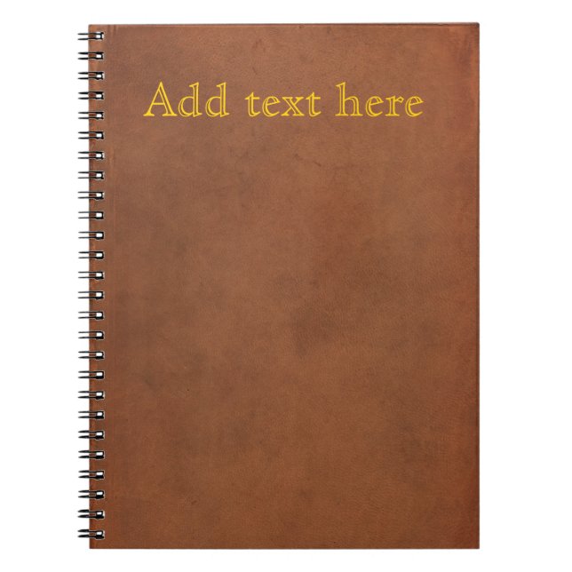 Caderno Espiral A capa do livro de couro velha, adiciona seu (Frente)