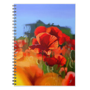Caderno Espiral A casa do papoula - pintura a óleo