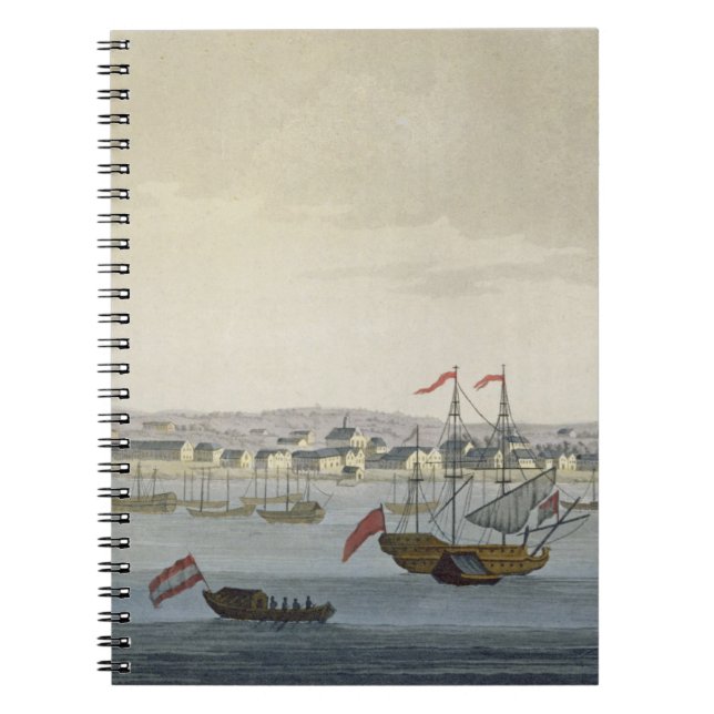 Caderno Espiral A cidade de Paramaribo (gravura da cor) (Frente)