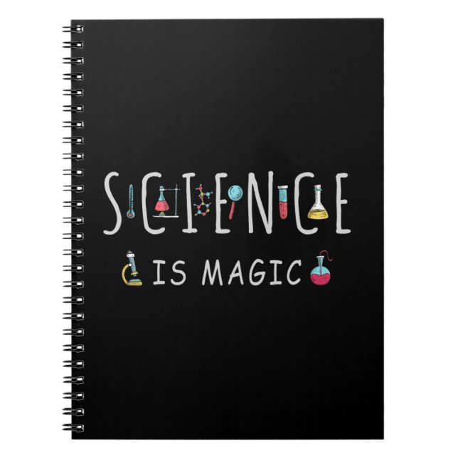 Caderno Espiral A ciência é mágica (Frente)