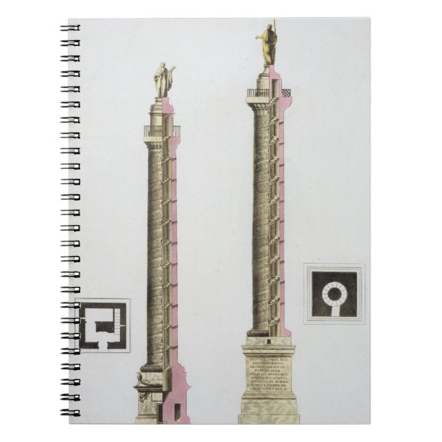 Caderno Espiral A coluna de Trajan, Roma, 'de Le Traje Ancien e (Frente)