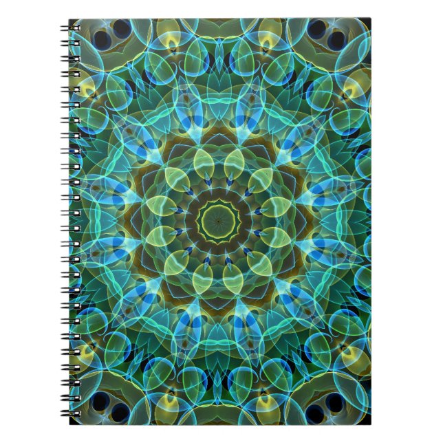 Caderno Espiral A coruja Eyes o caleidoscópio (Frente)