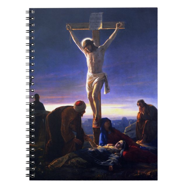 Caderno Espiral A Crucificação de Jesus. Notebook de ofertas de ar (Frente)