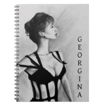A Dama Mulher Sexy Vestido Preto Retrato Arte
