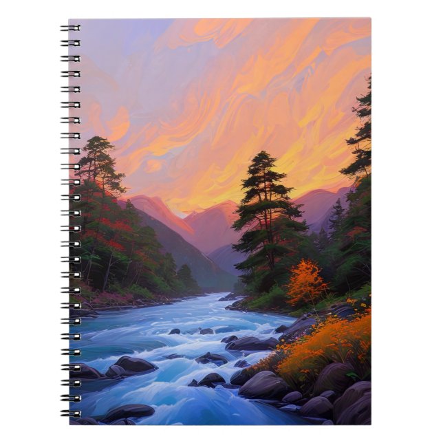 Caderno Espiral A dança do sol na corrente (Frente)