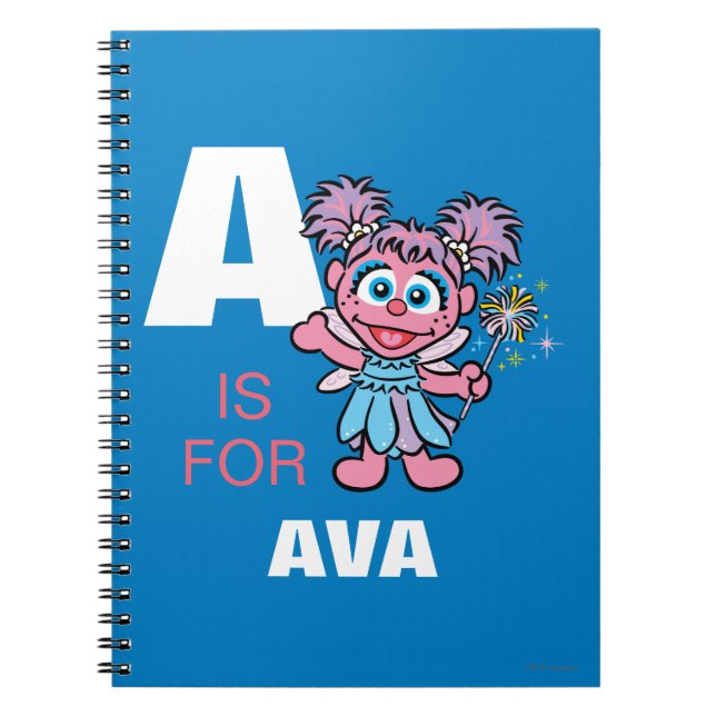 Caderno Espiral A é para Abby Cadabby | Adicione seu nome (Frente)