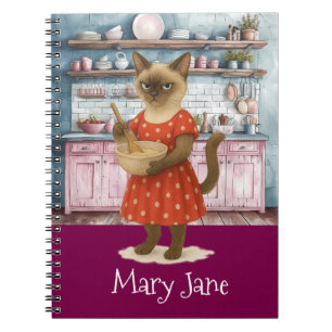 Caderno Espiral A esposa do gato está cozinhando na cozinha