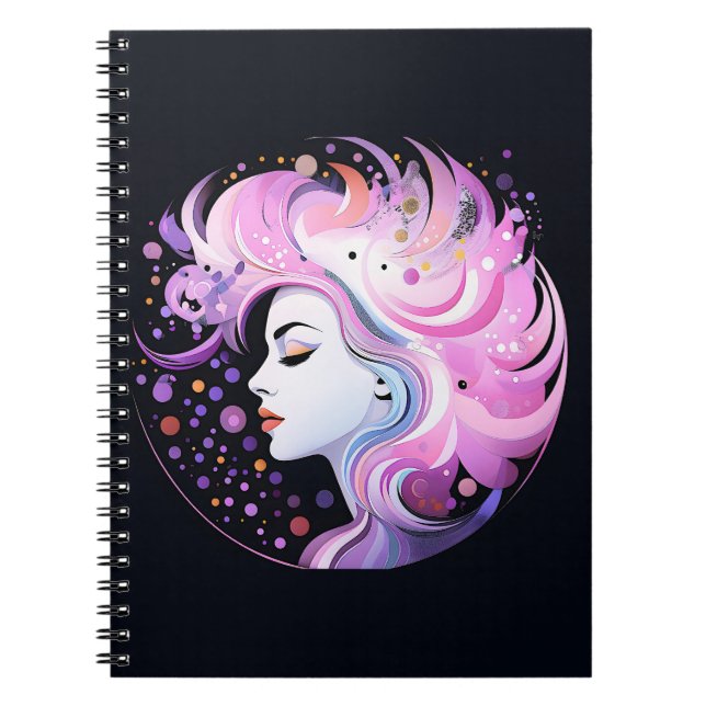 Caderno Espiral "A Essência da Elegância" Beleza Feminina (Frente)