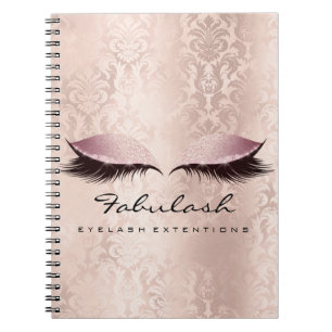 Caderno Espiral A extensão dos chicotes Eyes o rosa do damasco do