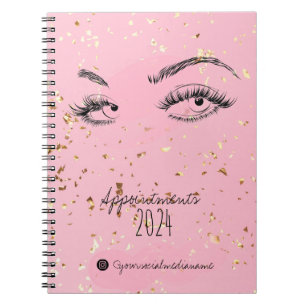 Caderno Espiral A extensão Lash trava os compromissos Dourados da