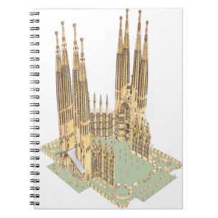 Caderno Espiral A família santamente Antonio Gaudi. Espanha de