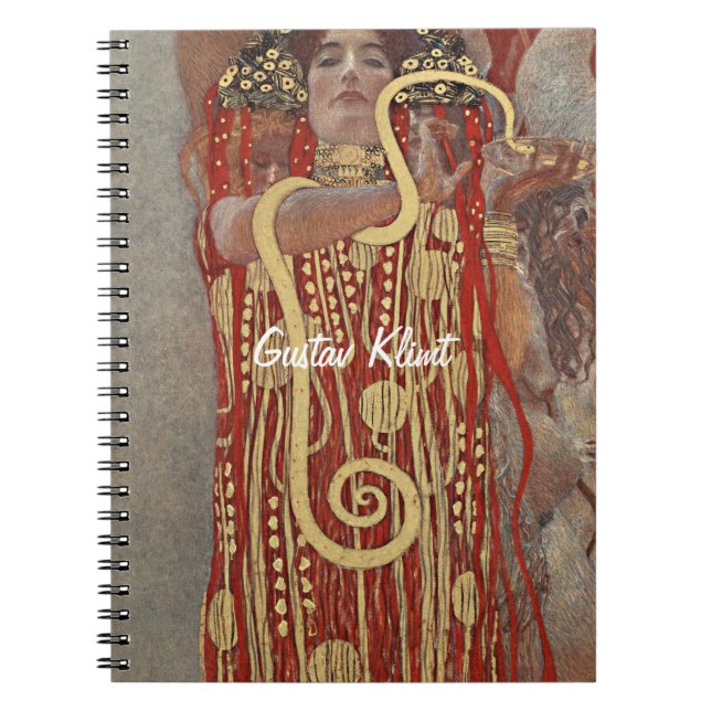 Caderno Espiral A famosa pintura de Hygieia, do Cobra Dourado Gust (Frente)