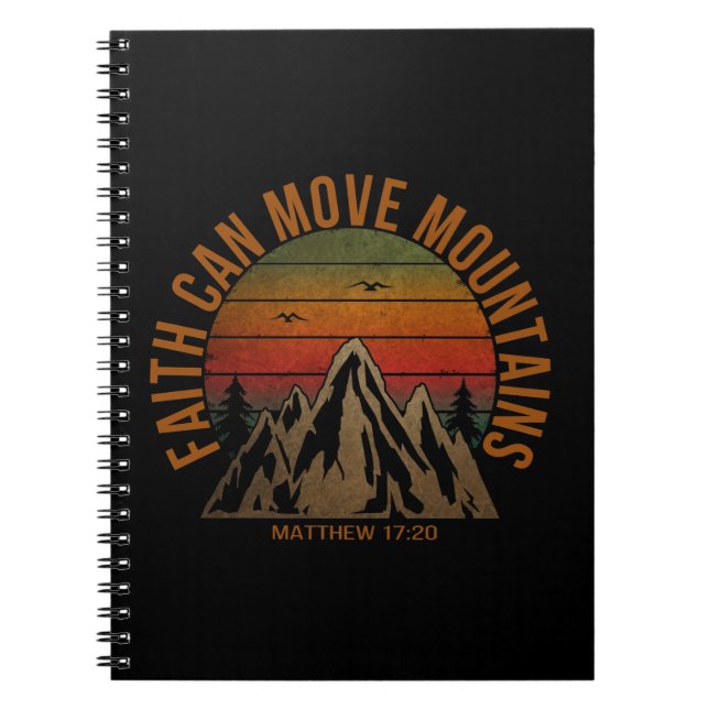 Caderno Espiral a fé move montanhas  (Frente)