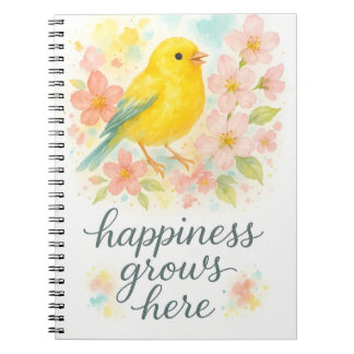 Caderno Espiral A Felicidade Cresce Aqui