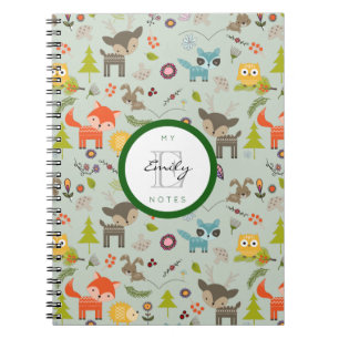 Caderno Espiral A Floresta Única Cria Padrões Animais E Monograma