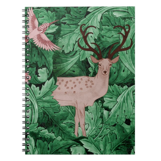 Caderno Espiral A folha verde de William Morris (Frente)