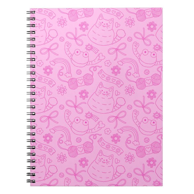 Caderno Espiral "A Friend for Everyone" Pattern Notebook Pink (Frente)
