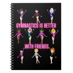 Caderno Espiral A ginástica é melhor com amigos Neon