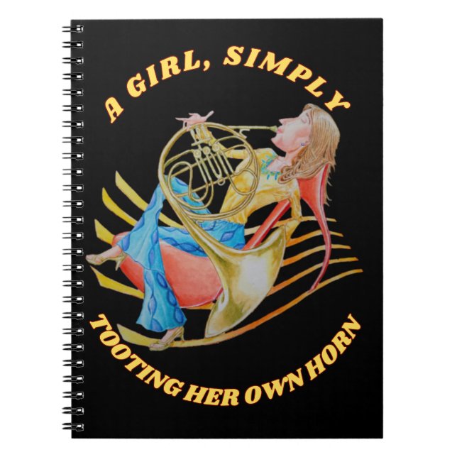 CADERNO ESPIRAL A GIRL SIMPLY TOOTING HER HORN NOTEBOOK  (Frente)