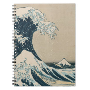 Caderno Espiral A grande onda de Kanagawa, vistas de Monte Fuji