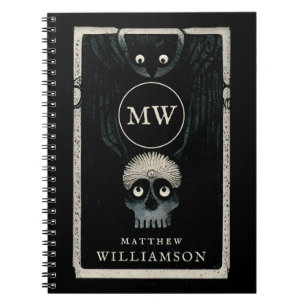 Caderno Espiral A Ilustração Da Fantasia Negra Do Crânio