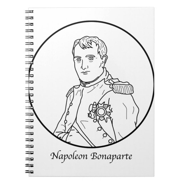 Caderno Espiral A lápis desenho de Napoleon Bonaparte (Frente)