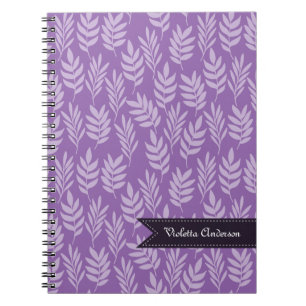 Caderno Espiral A lavanda deixa o teste padrão roxo elegante com