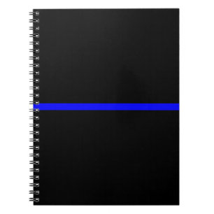 Caderno Espiral A linha azul-fina simbólica em preto sólido