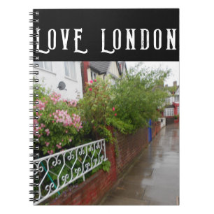 Caderno Espiral A London Street e a rain England
